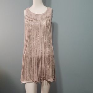 Sequined dress with fringe